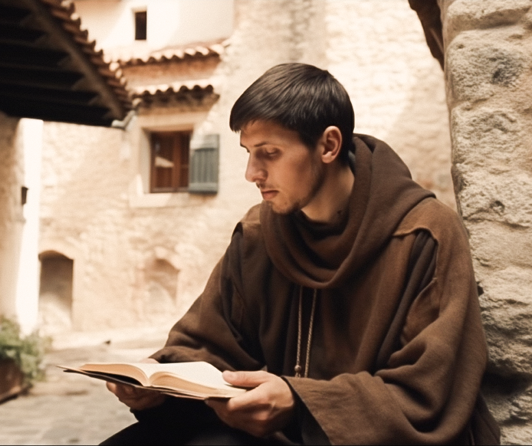 Św. Franciszek z Asyżu czytający Biblię